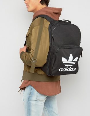 adidas Originals Trefoil Backpack In Black With Front Pocket BK6723